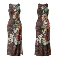 Kanoa Hawai'i Hibiscus Couples Matching Tank Maxi Dress and Hawaiian Shirt Polynesian Tribal Tattoo Pattern Floral Elements LT9 - Polynesian Pride