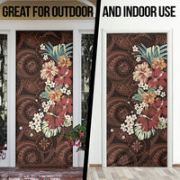 Kanoa Hawai'i Hibiscus Door Cover Polynesian Tribal Tattoo Pattern Floral Elements