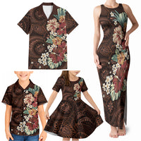 Kanoa Hawai'i Hibiscus Family Matching Tank Maxi Dress and Hawaiian Shirt Polynesian Tribal Tattoo Pattern Floral Elements LT9 - Polynesian Pride