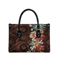 Kanoa Hawai'i Hibiscus Leather Bag Polynesian Tribal Tattoo Pattern Floral Elements