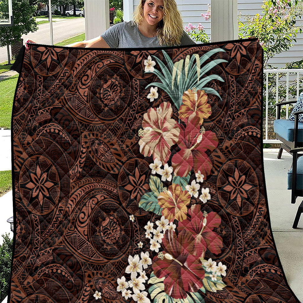 Kanoa Hawai'i Hibiscus Quilt Polynesian Tribal Tattoo Pattern Floral Elements
