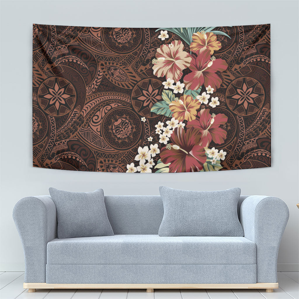 Kanoa Hawai'i Hibiscus Tapestry Polynesian Tribal Tattoo Pattern Floral Elements