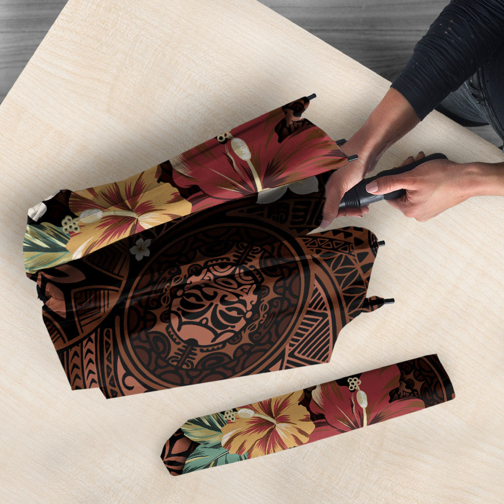 Kanoa Hawai'i Hibiscus Umbrella Polynesian Tribal Tattoo Pattern Floral Elements