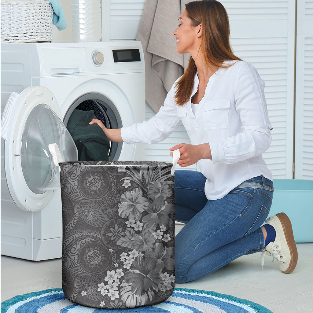 Pauli Hawai'i Hibiscus Laundry Basket Polynesian Tribal Tattoo Pattern Floral Elements