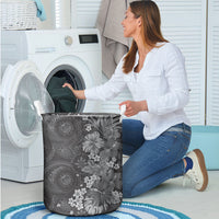 Pauli Hawai'i Hibiscus Laundry Basket Polynesian Tribal Tattoo Pattern Floral Elements
