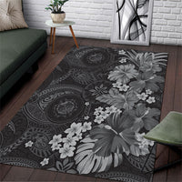 Pauli Hawai'i Hibiscus Area Rug Polynesian Tribal Tattoo Pattern Floral Elements