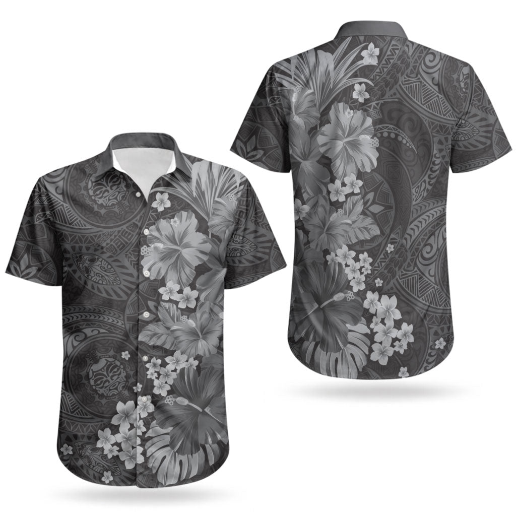 Pauli Hawai'i Hibiscus Couples Matching Puletasi and Hawaiian Shirt Polynesian Tribal Tattoo Pattern Floral Elements LT9 - Polynesian Pride