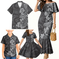 Pauli Hawai'i Hibiscus Family Matching Mermaid Dress and Hawaiian Shirt Polynesian Tribal Tattoo Pattern Floral Elements LT9 - Polynesian Pride