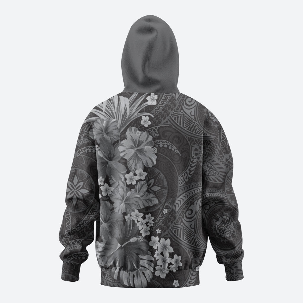 Pauli Hawai'i Hibiscus Hoodie Polynesian Tribal Tattoo Pattern Floral Elements