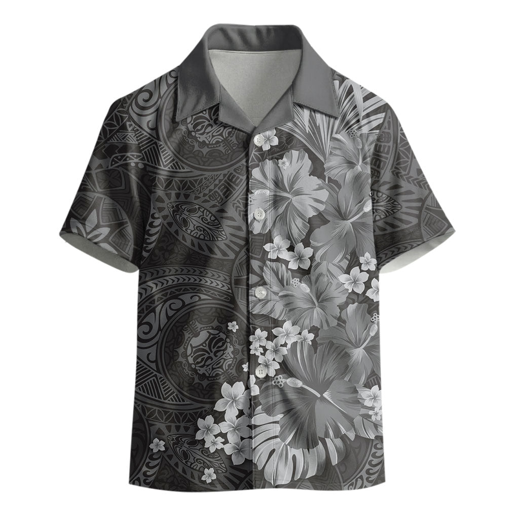 Pauli Hawai'i Hibiscus Kid Hawaiian Shirt Polynesian Tribal Tattoo Pattern Floral Elements