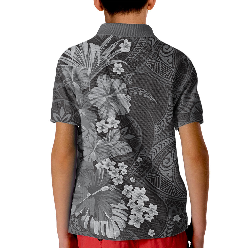 Pauli Hawai'i Hibiscus Kid Polo Shirt Polynesian Tribal Tattoo Pattern Floral Elements
