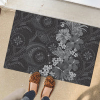 Pauli Hawai'i Hibiscus Rubber Doormat Polynesian Tribal Tattoo Pattern Floral Elements