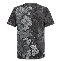 Pauli Hawai'i Hibiscus Rugby Jersey Polynesian Tribal Tattoo Pattern Floral Elements