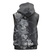 Pauli Hawai'i Hibiscus Sleeveless Zip Hoodie Polynesian Tribal Tattoo Pattern Floral Elements