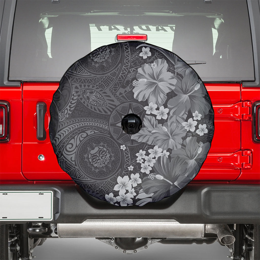 Pauli Hawai'i Hibiscus Spare Tire Cover Polynesian Tribal Tattoo Pattern Floral Elements