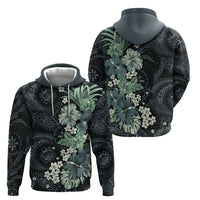 Pauliuli Hawai'i Hibiscus Hoodie Polynesian Tribal Tattoo Pattern Floral Elements