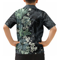 Pauliuli Hawai'i Hibiscus Kid Hawaiian Shirt Polynesian Tribal Tattoo Pattern Floral Elements