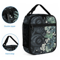 Pauliuli Hawai'i Hibiscus Lunch Bag Polynesian Tribal Tattoo Pattern Floral Elements LT9 - Polynesian Pride