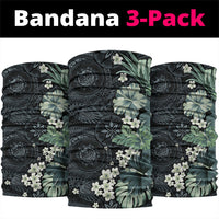 Pauliuli Hawai'i Hibiscus Neck Gaiter Polynesian Tribal Tattoo Pattern Floral Elements