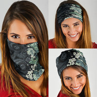 Pauliuli Hawai'i Hibiscus Neck Gaiter Polynesian Tribal Tattoo Pattern Floral Elements