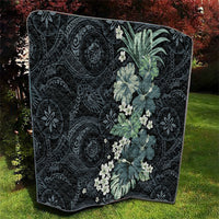 Pauliuli Hawai'i Hibiscus Quilt Polynesian Tribal Tattoo Pattern Floral Elements