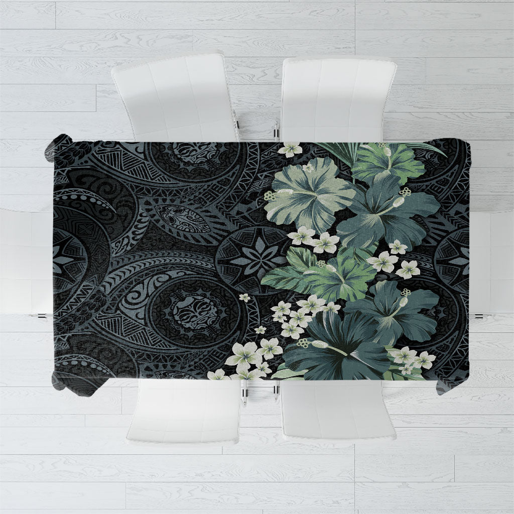 Pauliuli Hawai'i Hibiscus Tablecloth Polynesian Tribal Tattoo Pattern Floral Elements