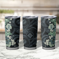 Pauliuli Hawai'i Hibiscus Tumbler Cup Polynesian Tribal Tattoo Pattern Floral Elements