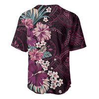 Poni Mama Hawai'i Hibiscus Baseball Jersey Polynesian Tribal Tattoo Pattern Floral Elements