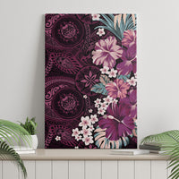 Poni Mama Hawai'i Hibiscus Canvas Wall Art Polynesian Tribal Tattoo Pattern Floral Elements