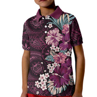 Poni Mama Hawai'i Hibiscus Kid Polo Shirt Polynesian Tribal Tattoo Pattern Floral Elements