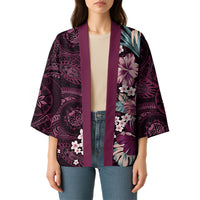 Poni Mama Hawai'i Hibiscus Kimono Polynesian Tribal Tattoo Pattern Floral Elements