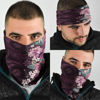 Poni Mama Hawai'i Hibiscus Neck Gaiter Polynesian Tribal Tattoo Pattern Floral Elements