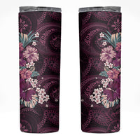 Poni Mama Hawai'i Hibiscus Skinny Tumbler Polynesian Tribal Tattoo Pattern Floral Elements