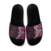 Poni Mama Hawai'i Hibiscus Slide Sandals Polynesian Tribal Tattoo Pattern Floral Elements