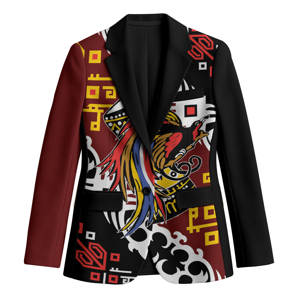Personalised Papua New Guinea Bird Drum Blazer Papuan Batik Motif