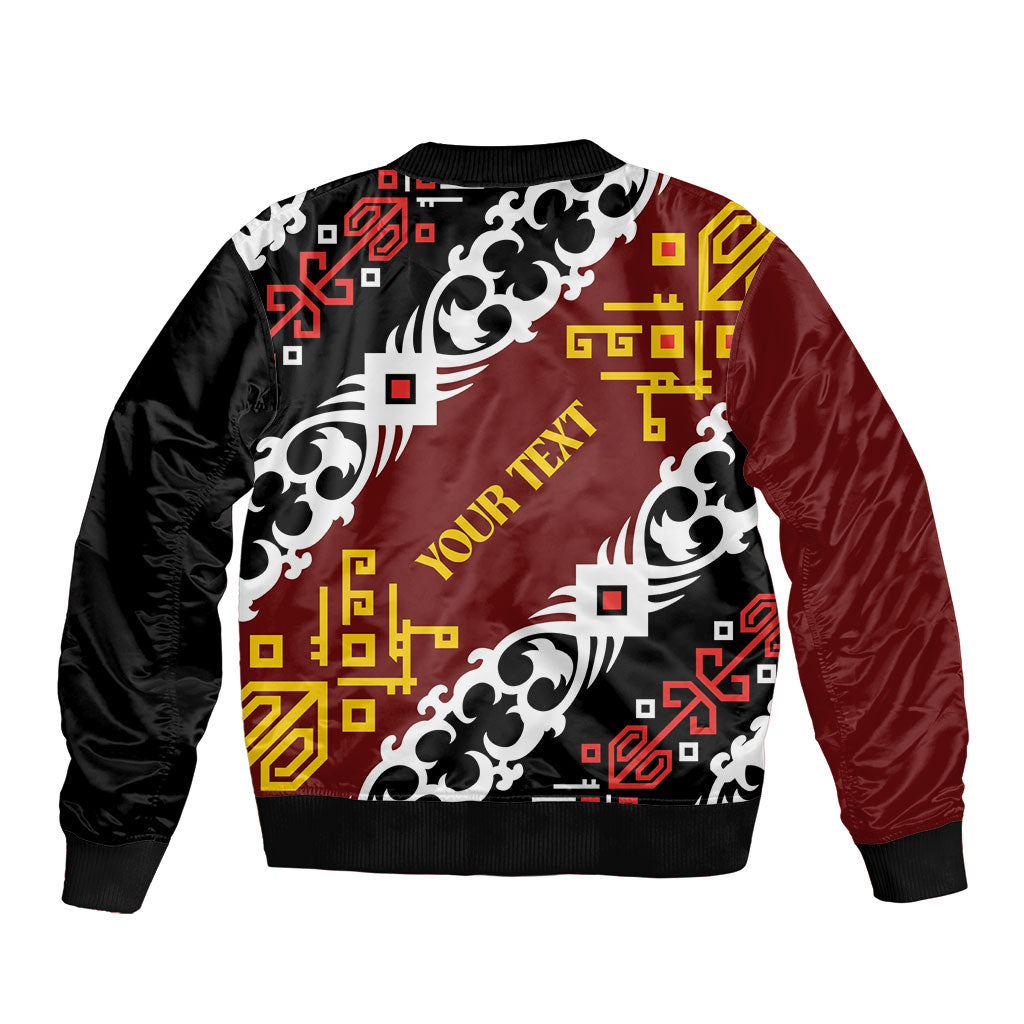 Personalised Papua New Guinea Bird Drum Bomber Jacket Papuan Batik Motif