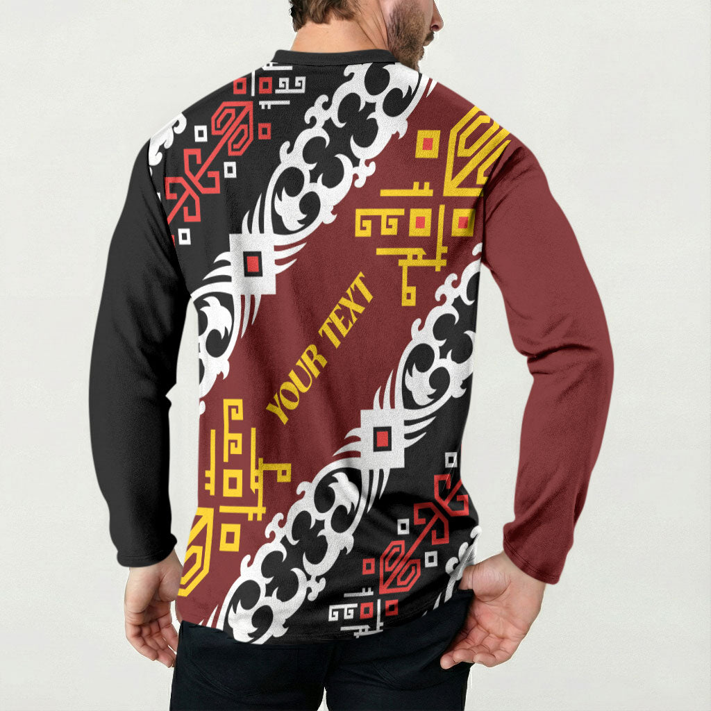 Personalised Papua New Guinea Bird Drum Button Sweatshirt Papuan Batik Motif