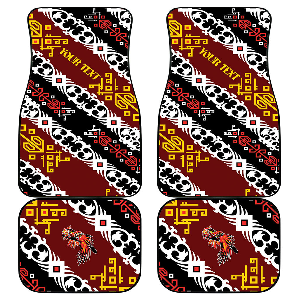 Personalised Papua New Guinea Bird Drum Car Mats Papuan Batik Motif
