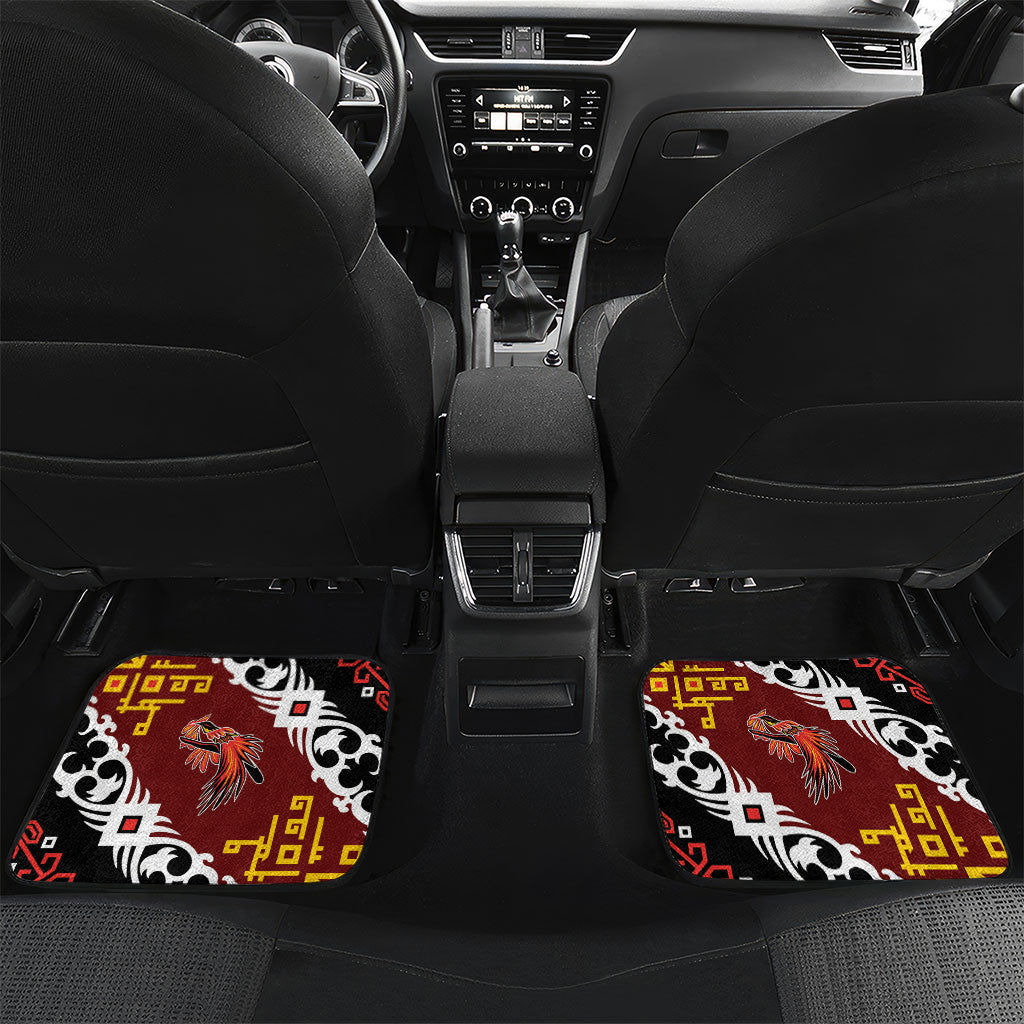 Personalised Papua New Guinea Bird Drum Car Mats Papuan Batik Motif