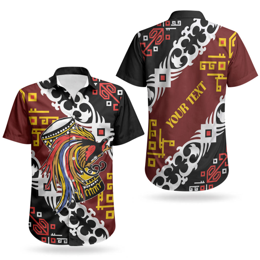 Personalised Papua New Guinea Bird Drum Couples Matching Mermaid Dress and Hawaiian Shirt Papuan Batik Motif LT9 - Polynesian Pride