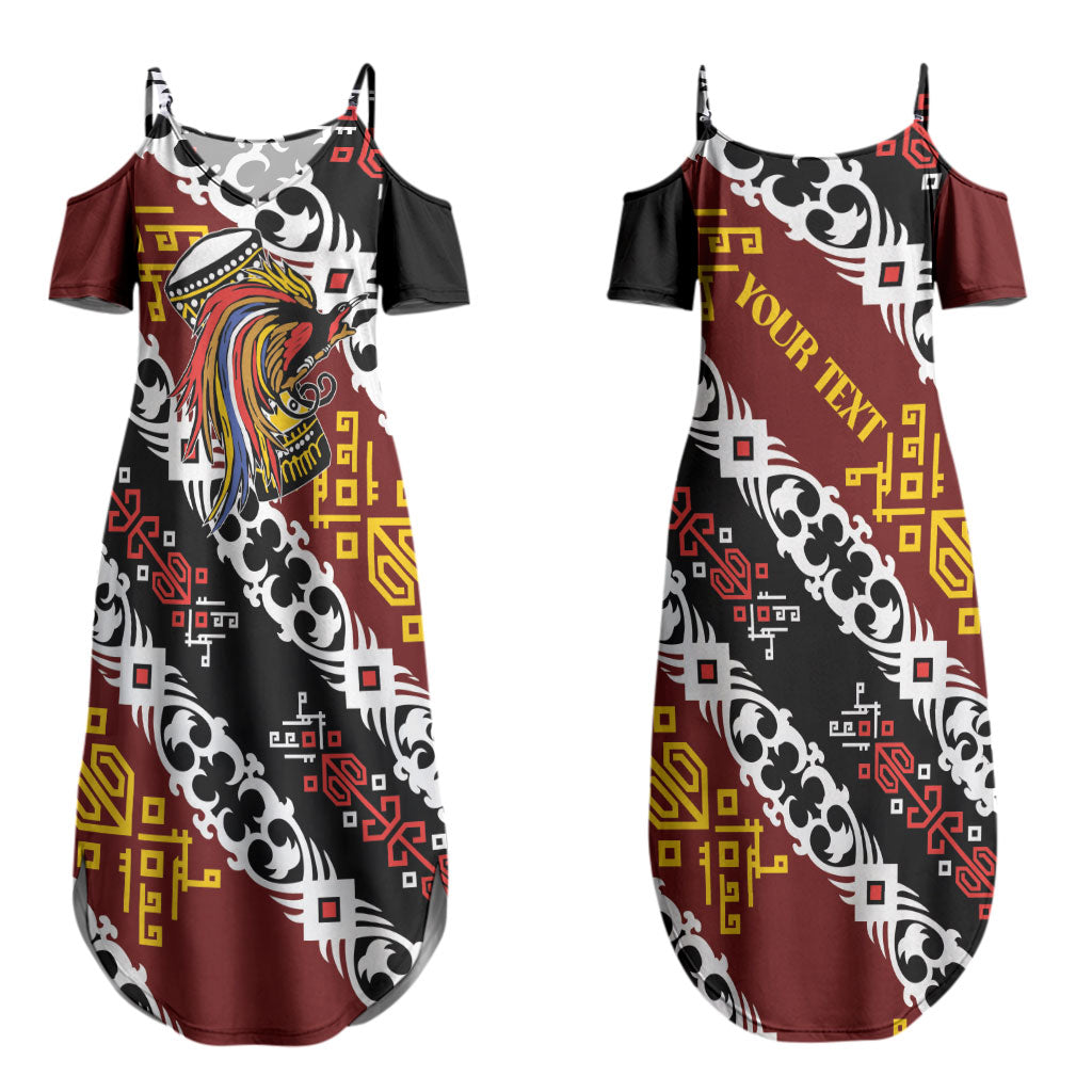 Personalised Papua New Guinea Bird Drum Couples Matching Summer Maxi Dress and Hawaiian Shirt Papuan Batik Motif LT9 - Polynesian Pride
