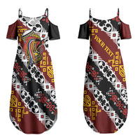 Personalised Papua New Guinea Bird Drum Couples Matching Summer Maxi Dress and Hawaiian Shirt Papuan Batik Motif LT9 - Polynesian Pride