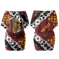 Personalised Papua New Guinea Bird Drum Family Matching Off Shoulder Short Dress and Hawaiian Shirt Papuan Batik Motif LT9 Mom's Dress Black - Polynesian Pride