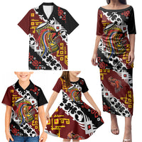 Personalised Papua New Guinea Bird Drum Family Matching Puletasi and Hawaiian Shirt Papuan Batik Motif LT9 - Polynesian Pride