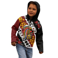 Personalised Papua New Guinea Bird Drum Kid Hoodie Papuan Batik Motif