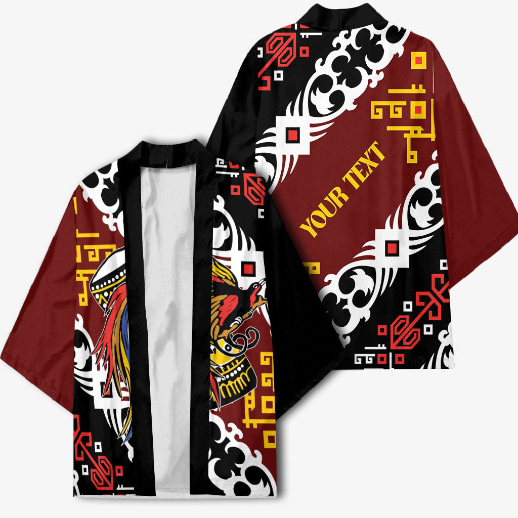 Personalised Papua New Guinea Bird Drum Kimono Papuan Batik Motif