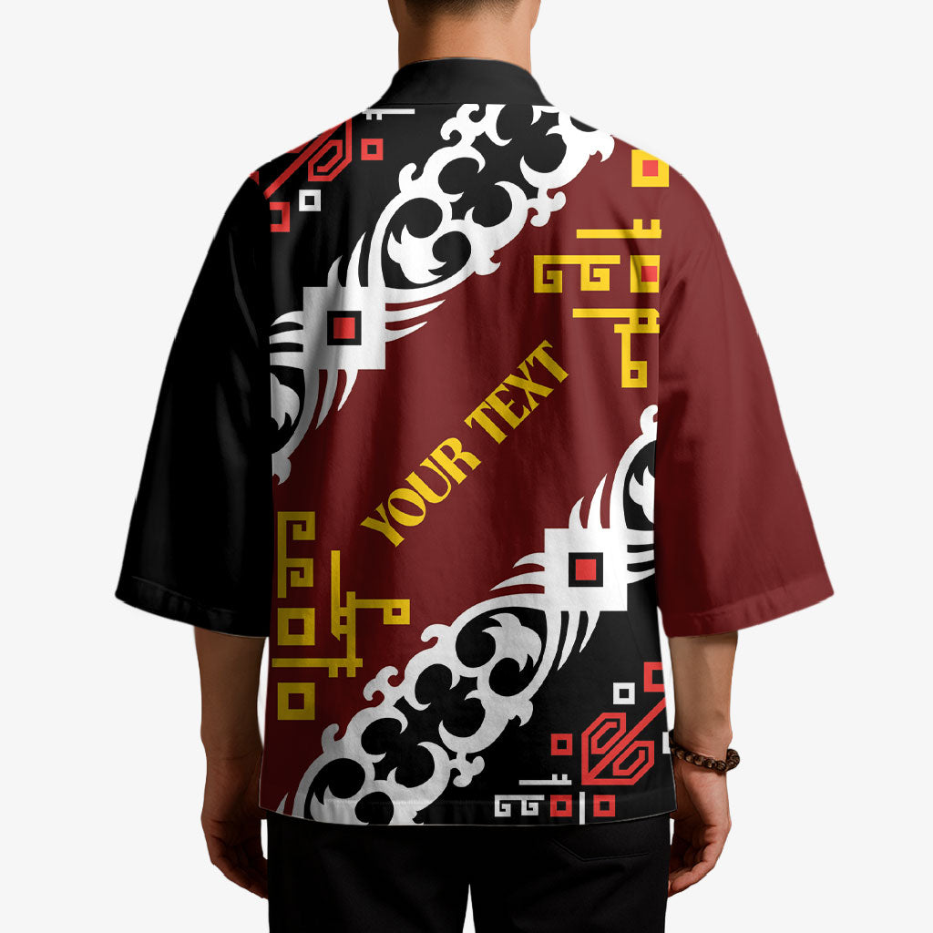 Personalised Papua New Guinea Bird Drum Kimono Papuan Batik Motif