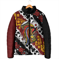 Personalised Papua New Guinea Bird Drum Padded Jacket Papuan Batik Motif
