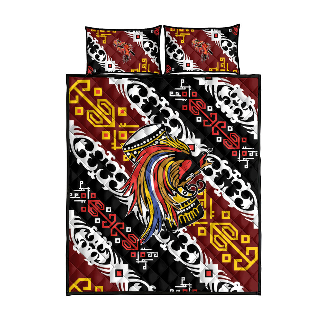 Papua New Guinea Bird Drum Quilt Bed Set Papuan Batik Motif