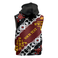 Personalised Papua New Guinea Bird Drum Sleeveless Zip Hoodie Papuan Batik Motif